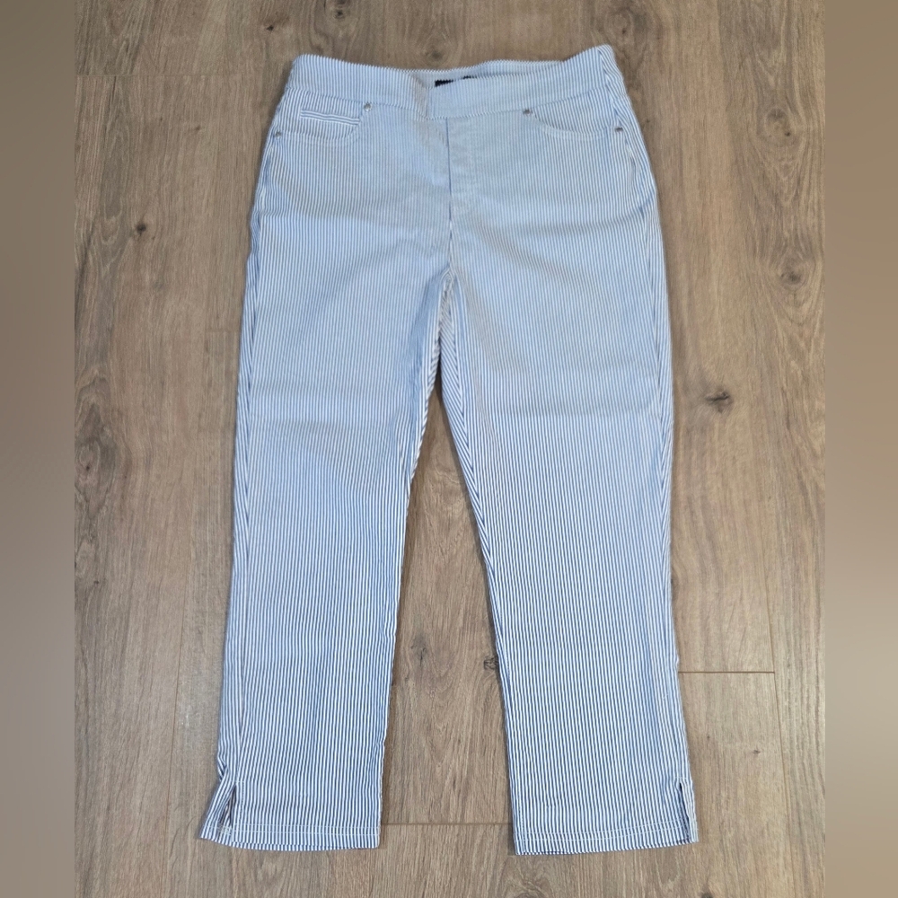 Mario Serrani Blue Striped Capris